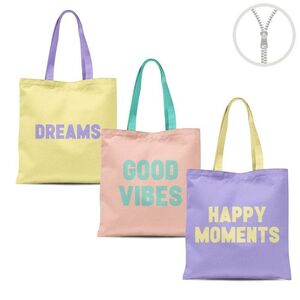 BOLSA ALGODON CON CREMALLERA NEON BASICS SURTIDOS