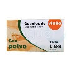 GUANTES DE VINILO CON POLVO TALLA L 8-9