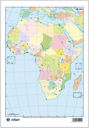 MAPA MUDO AFRICA POLITICO COLOR 22.5X32.5 (50 UDS)