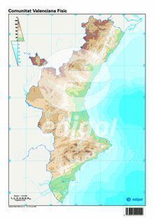 MAPA MUDO C.VALENCIANA FISIC COLOR 22.5X32.5 (50 UDS)