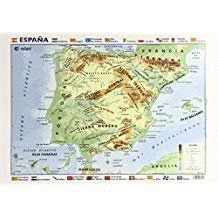 MAPA ESCRITORIO ESPAÑA FIS/POL D/C 50X35