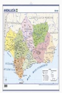 MAPA POSTER ANDALUCIA FISICO POLITICO 50X70