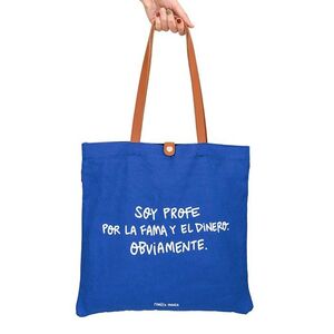 BOLSA DE TELA  Y ASAS POLIPIEL PROFE FAMA