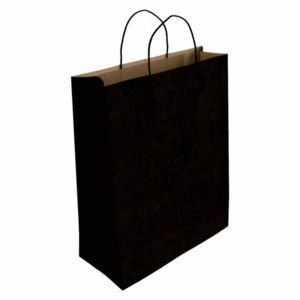 BOLSA PAPEL BASIKA KRAFT CON ASAS 40X32 NEGRA