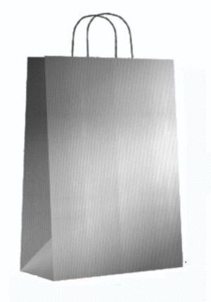 BOLSA KRAFT L 32+14X40 PLATA