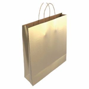 BOLSA PAPEL 24X18 CON ASAS ORO CAJA DE 50 UNIDADES