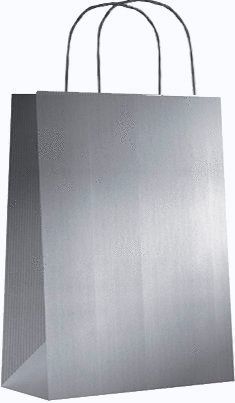BOLSA KRAFT XS 18+8X24 PLATA CAJA 50 UNIDADES