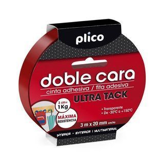 CINTA ADHESIVA DOBLE CARA ULTRA TACK 20 MM X 3 M