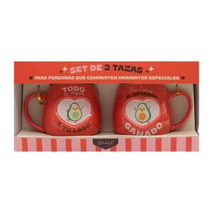 2 TAZAS TODO ES MEJOR A TU LADO ME TIENES EL CORAZON GANADO
