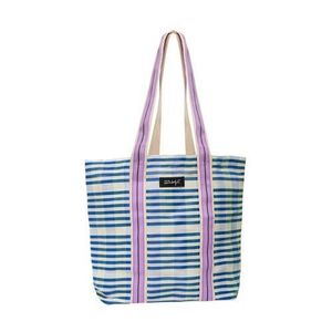 BOLSO PLAYA MR WONDERFUL RAYAS - AZUL Y BLANCO