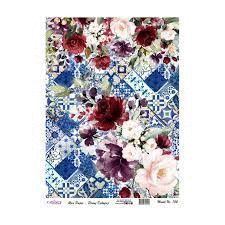 PAPEL DE ARROZ COLLAGE FLORES 732