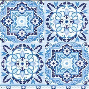 SERVILLETA 33X33 AZULEJO AZUL UNIDAD