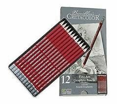 ESTUCHE METALICO 12 LAPICES FINE ART GRAFITO CRETACOLOR