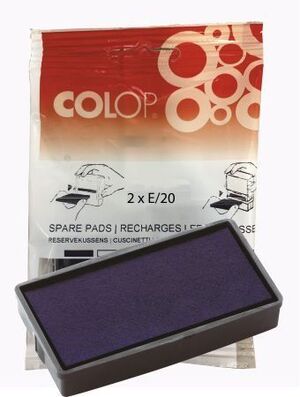 BLISTER 2 RECAMBIOS ALMOHADILLA MODELO E/20 AZUL 14X38 MM