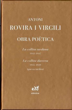 ROVIRA I VIRGILI OBRA POETICA 2 VOL