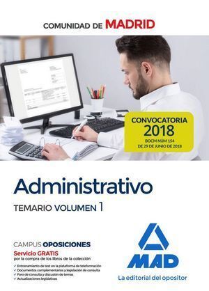 ADMINISTRATIVO COMUNIDAD DE MADRID TEMARIO VOLUMEN 1