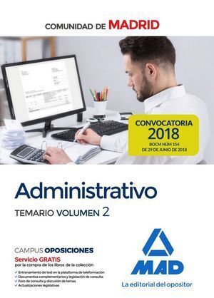 ADMINISTRATIVO COMUNIDAD MADRID TEMARIO VOLUMEN 2