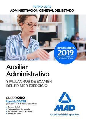 AUX ADMINISTRATIVO ESTADO SIMULACROS PRIMER EJERCICIO 2019