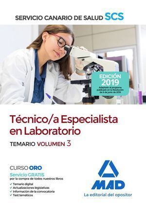TECNICO/A ESPECIALISTA EN LABORATORIO DEL SERVICIO CANARIO D