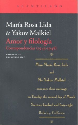 AMOR Y FILOLOGIA CORRESPONDENCIA 1943-1948