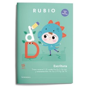 ESCRITURA CON LETRA DE IMPRENTA +4 AÑOS VOLUMEN 1 A4 RUBIO