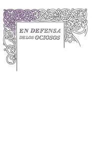 EN DEFENSA DE LOS OCIOSOS