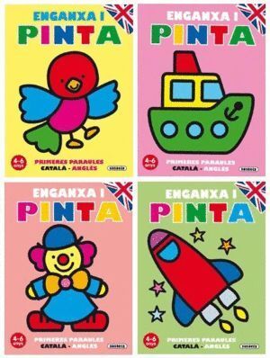 ENGANXA I PINTA PRIMERES PARAULES CATALA - ANGLES (4 TITOLS)