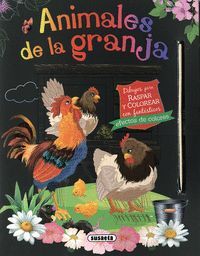 ANIMALES DE LA GRANJA DIBUJOS PARA RASPAR Y COLOREAR