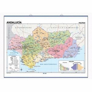 MAPA MURAL ANDALUCIA FIS/POL 100X140 DOBLE CARA