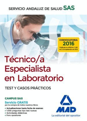 TECNICO/A ESPECIALISTA EN LABORATORIO DEL SERVICIO ANDALUZ D