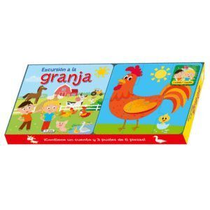 LIBRO CARTÓN CON PUZLES - EXCURSIÓN A LA GRANJA