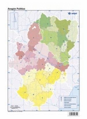 MAPA MUDO ARAGON POLITICO COLOR 22.5X32.5 (50 UDS)