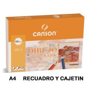 FORMATO A4 BASIK DIBUJO 130 GR CANSON CON MARCO Y CAJETIN