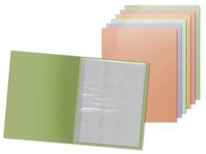 CARPETA A4 10 FUNDAS CELESTE PASTEL