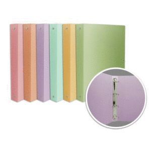 CARPETA A4 4 ANILLAS 40MM MALVA PASTEL